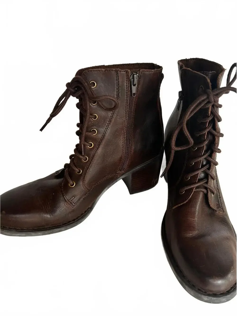 Born Huntley Distressed Brown Leather Boots Women's 11 NWOT